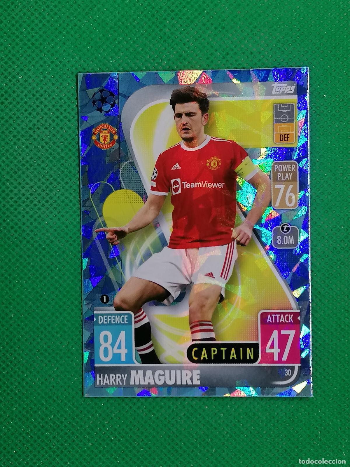Cromos de Futebol: 30 HARRY MAGUIRE MANCHESTER UNITED PARALELA CRYSTAL ⚽TOPPS MATCH ATTAX CHAMPIONS 2021 2022 21 22 ⚽