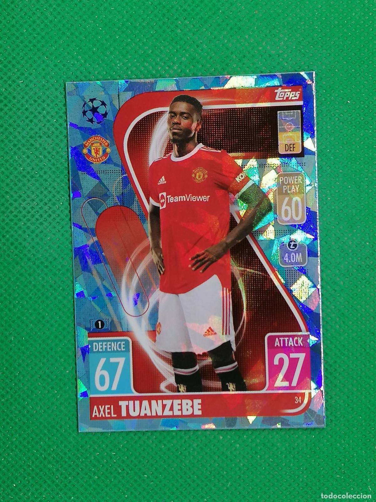 Cromos de F&uacute;tbol: 34 AXEL TUANZEBE MANCHESTER UNITED PARALELA CRYSTAL ⚽TOPPS MATCH ATTAX CHAMPIONS 2021 2022 21 22 ⚽