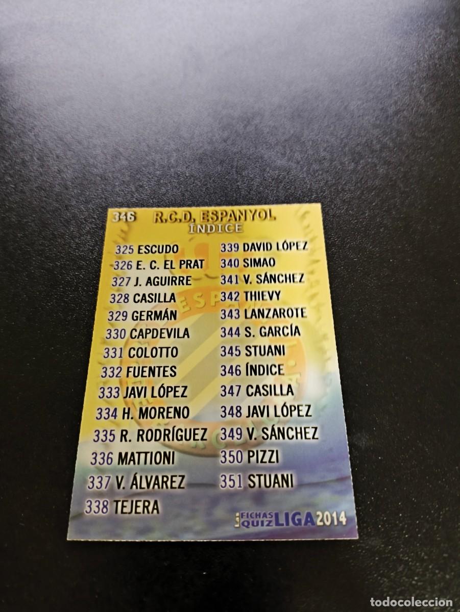 Cromos de F&uacute;tbol: 346 INDICE ESPANYOL MUNDICROMO LIGA 2013 2014 13 14 NO PANINI ESTE