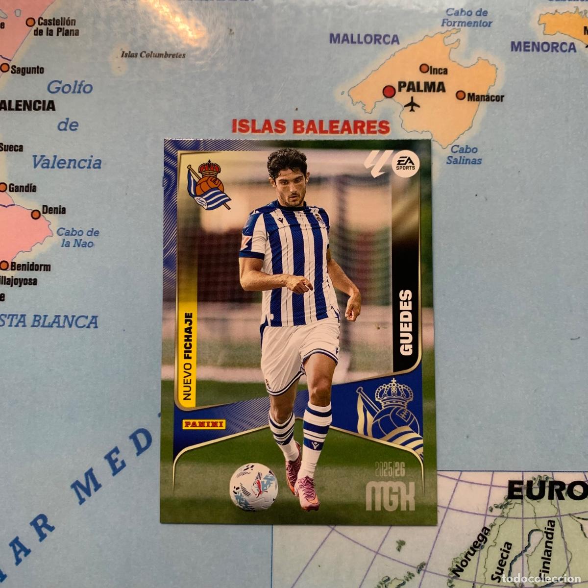 Cromos de F&uacute;tbol: Guedes nuevo fichaje n&uacute;mero 472 de la Real Sociedad Megacracks 25-26 2025-2026