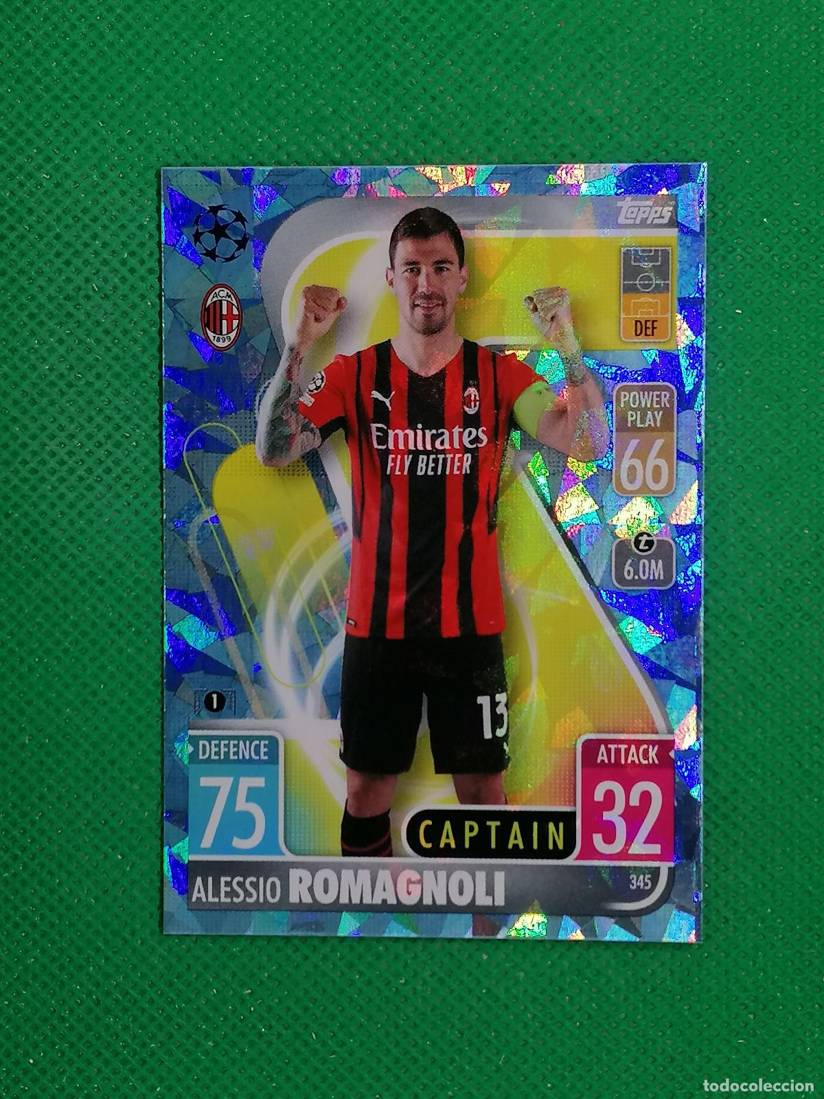 Cartes &agrave; collectionner de Football: 345 ALESSIO ROMAGNOLI MILAN PARALELA CRYSTAL ⚽ TOPPS MATCH ATTAX CHAMPIONS 2021 2022 21 22 ⚽
