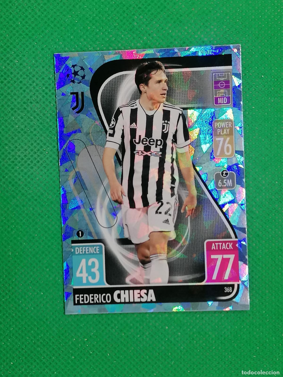 Cartes &agrave; collectionner de Football: 368 FEDERICO CHIESA JUVENTUS PARALELA CRYSTAL ⚽ TOPPS MATCH ATTAX CHAMPIONS 2021 2022 21 22 ⚽