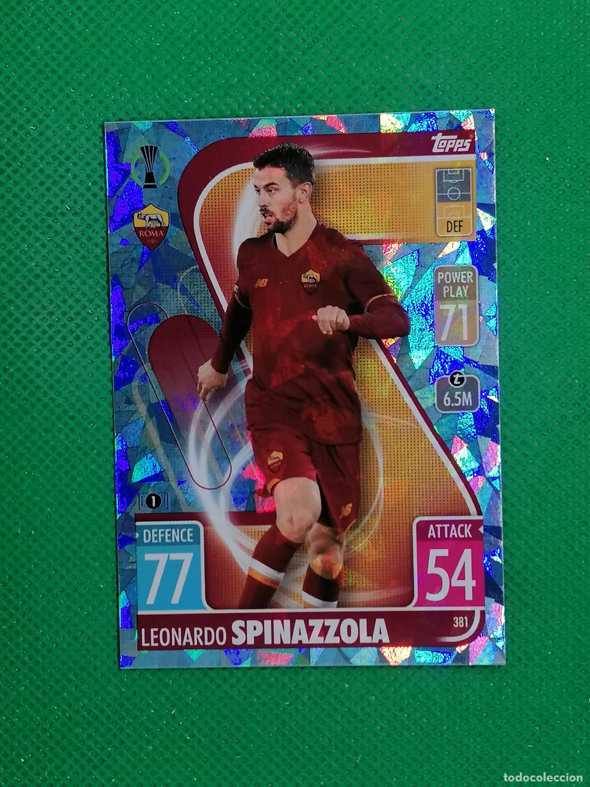 Cartes &agrave; collectionner de Football: 381 LEONARDO SPINAZZOLA ROMA PARALELA CRYSTAL ⚽ TOPPS MATCH ATTAX CHAMPIONS 2021 2022 21 22 ⚽