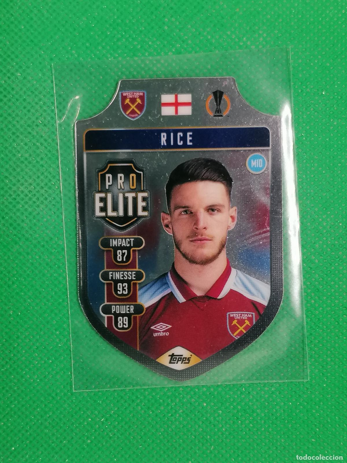 Cromos de F&uacute;tbol: SH9 DECLAN RICE WEST HAM PRO ELITE SHIELD ⚽ TOPPS MATCH ATTAX CHAMPIONS 2021 2022 21 22 ⚽