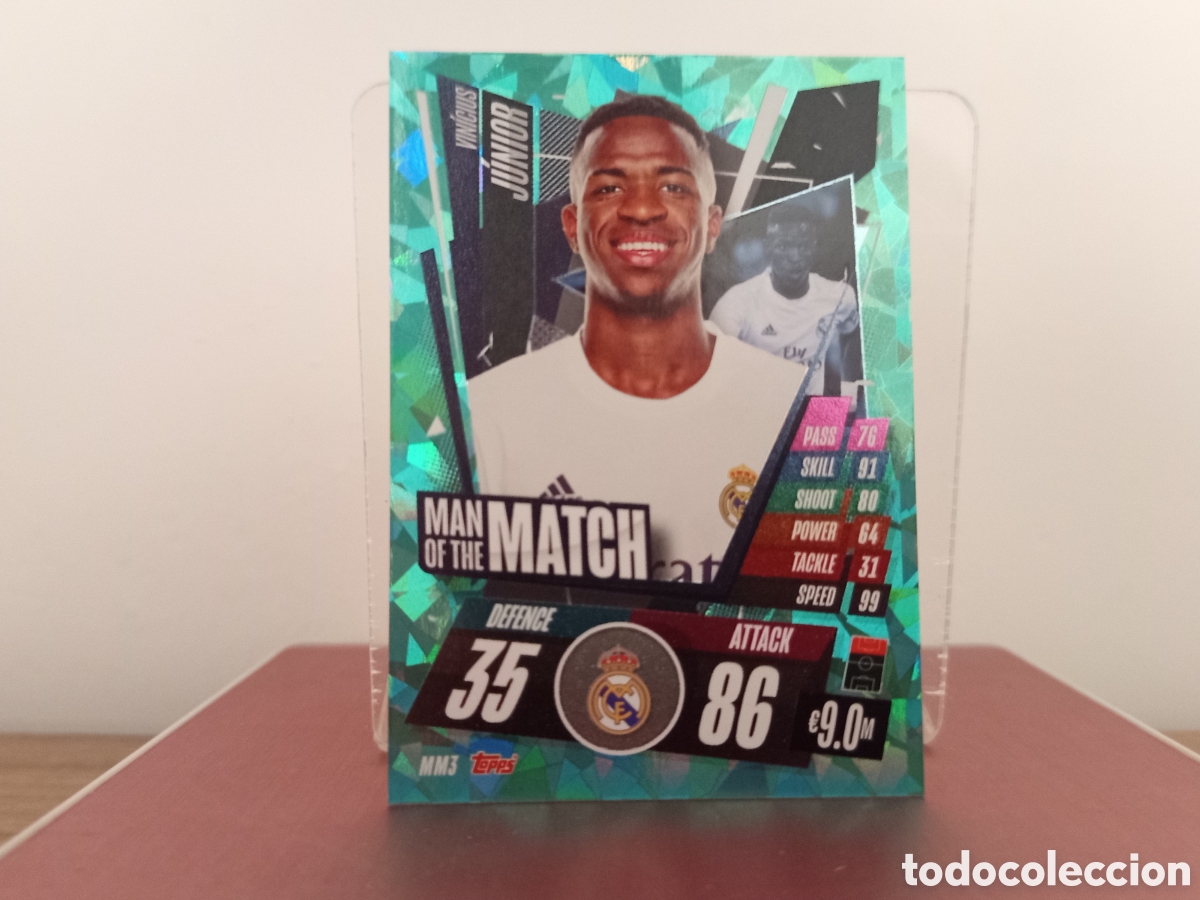 Cromos de F&uacute;tbol: ❇️ CROMO ⚽ VINICIUS JUNIOR MM3 MAN OF THE MATCH MATCH ATTAX 2020 21 TOPPS REAL MADRID ❇️