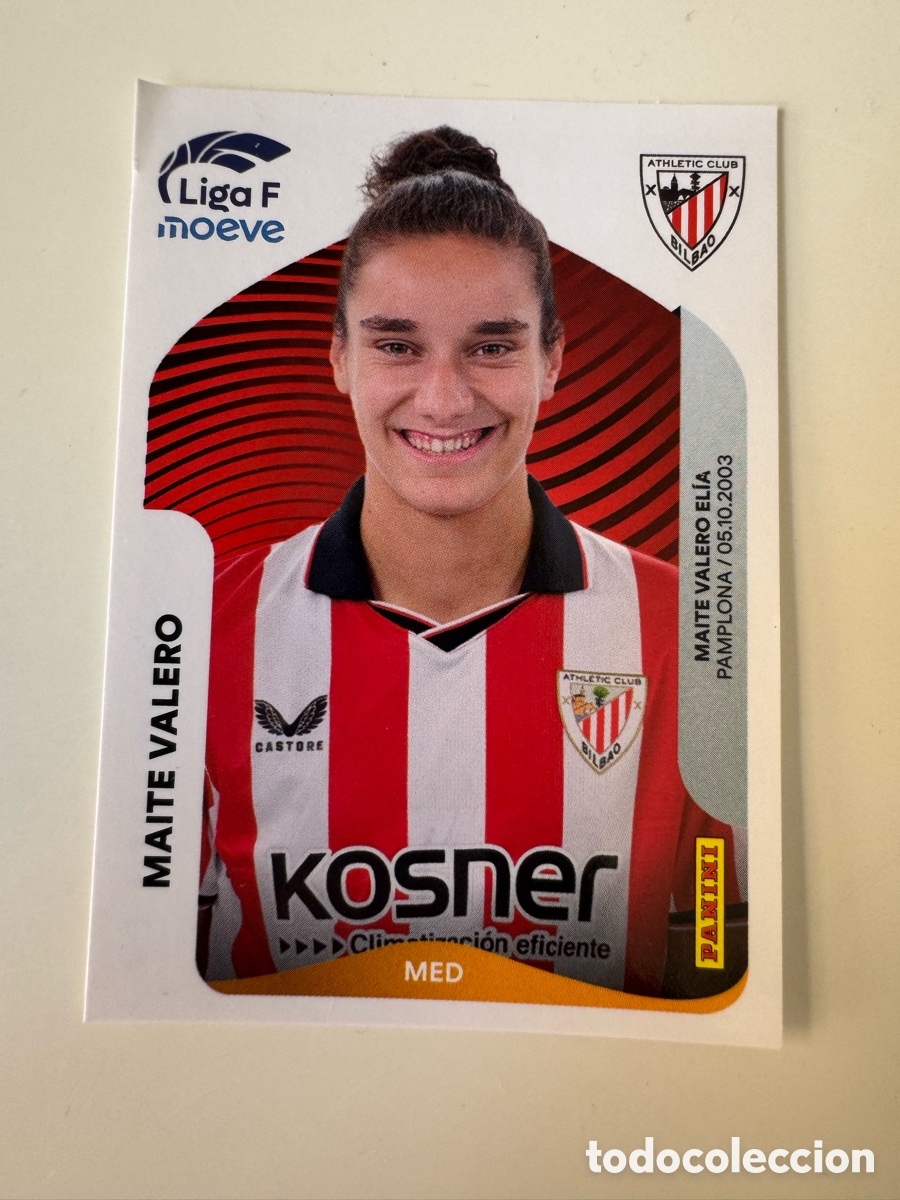 Cromos de F&uacute;tbol: PANINI LIGA F FEMENINA 25 26 2025-2026 &ndash; N&ordm; 33 &ndash; Maite Valero Athletic Club