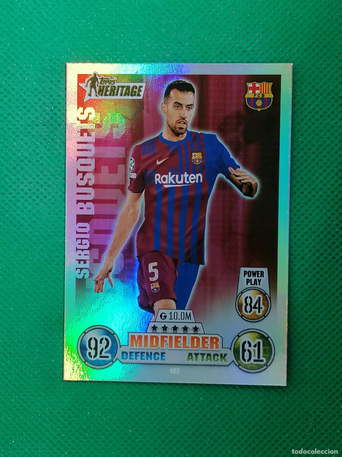 Cromos de F&uacute;tbol: 482 SERGIO BUSQUETS BARCELONA HERITAGE ⚽ TOPPS MATCH ATTAX CHAMPIONS 2021 2022 21 22 ⚽
