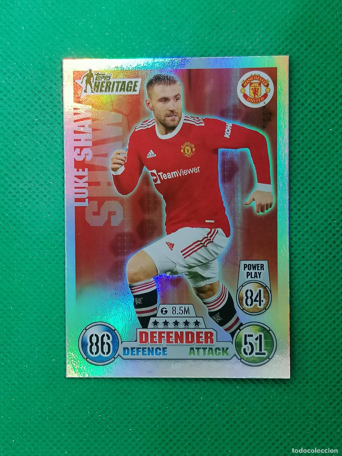 Cromos de Futebol: 462 LUKE SHAW MANCHESTER UNITED HERITAGE ⚽ TOPPS MATCH ATTAX CHAMPIONS 2021 2022 21 22 ⚽