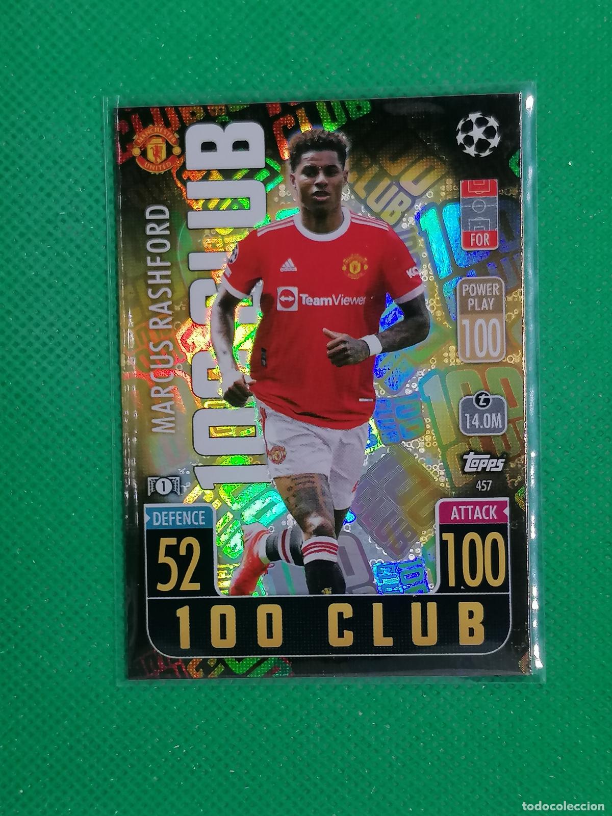 Cromos de F&uacute;tbol: 457 MARCUS RASHFORD MANCHESTER UNITED 100 CLUB ⚽ TOPPS MATCH ATTAX CHAMPIONS 2021 2022 21 22 ⚽