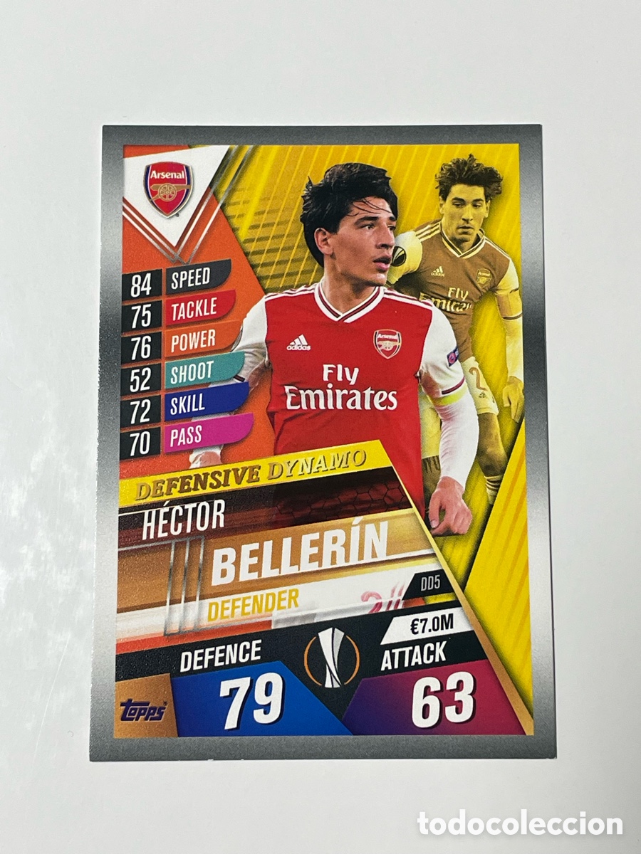 Cromos de F&uacute;tbol: Hector Beller&iacute;n Arsenal Topps Match Attax 2019/20 #DD5 Defensive Dynamo