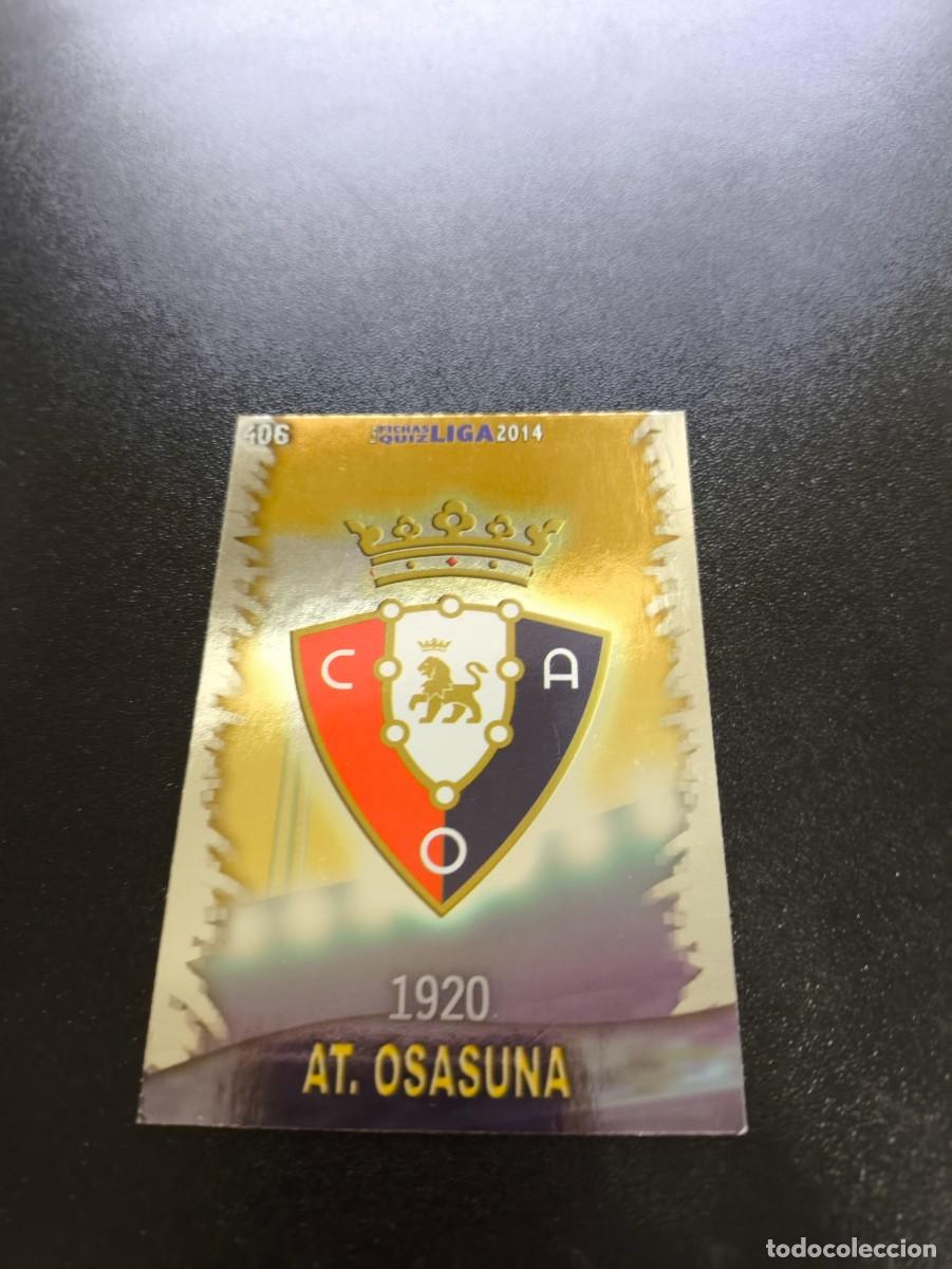 Football Stickers: 406 ESCUDO BRILLO LISO OSASUNA MUNDICROMO LIGA 2013 2014 13 14 NO PANINI ESTE