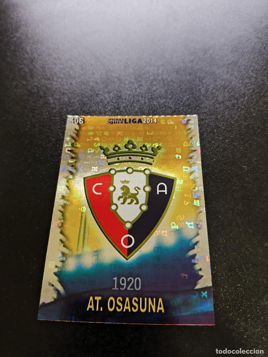 Football Stickers: 406 ESCUDO BRILLO LISO LETRAS OSASUNA MUNDICROMO LIGA 2013 2014 13 14 NO PANINI ESTE