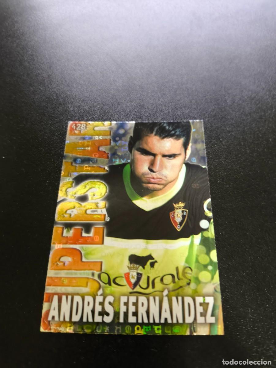 Cromos de F&uacute;tbol: 428 ANDRES FERNANDES SUPERSTAR FONDO LETRAS OSASUNA MUNDICROMO LIGA 2013 2014 13 14 NO PANINI ESTE