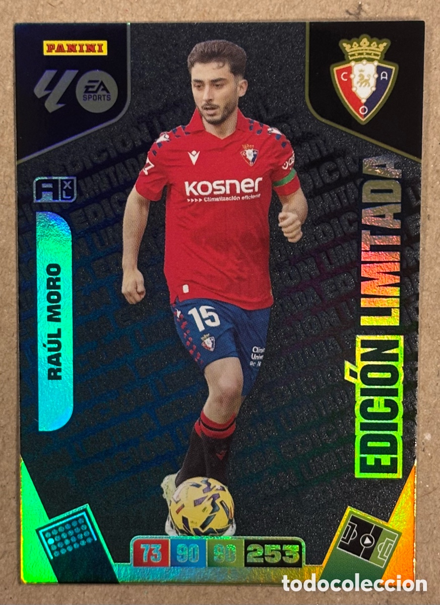 Cromos de F&uacute;tbol: RA&Uacute;L MORO (C.A. OSASUNA). CARTA EDICI&Oacute;N LIMITADA PANINI ADRENALYN XL LIGA 2025/26.