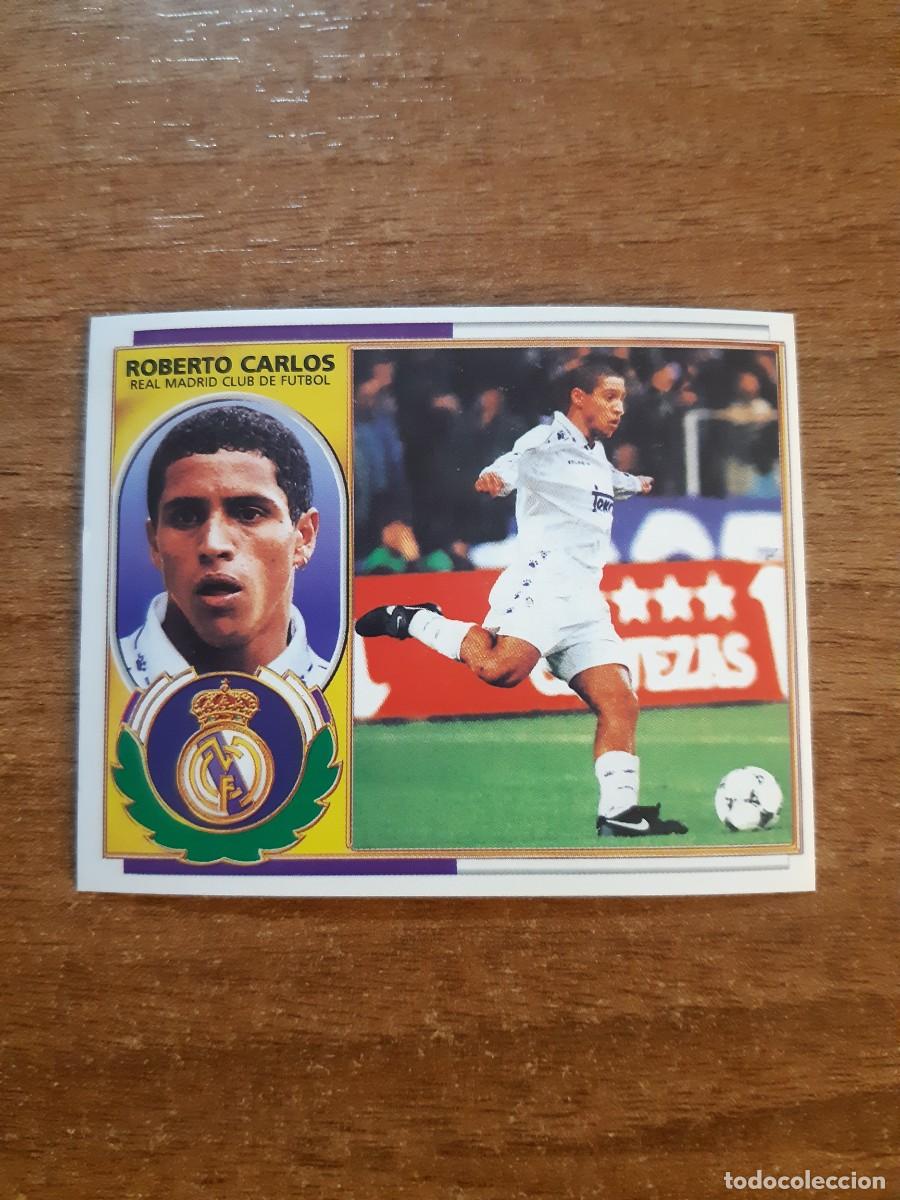 Cromos de F&uacute;tbol: ROBERTO CARLOS ROOKIE REAL MADRID VERSI&Oacute;N LIGA 96-97 ESTE. NUNCA PEGADO, SIN PEGAR