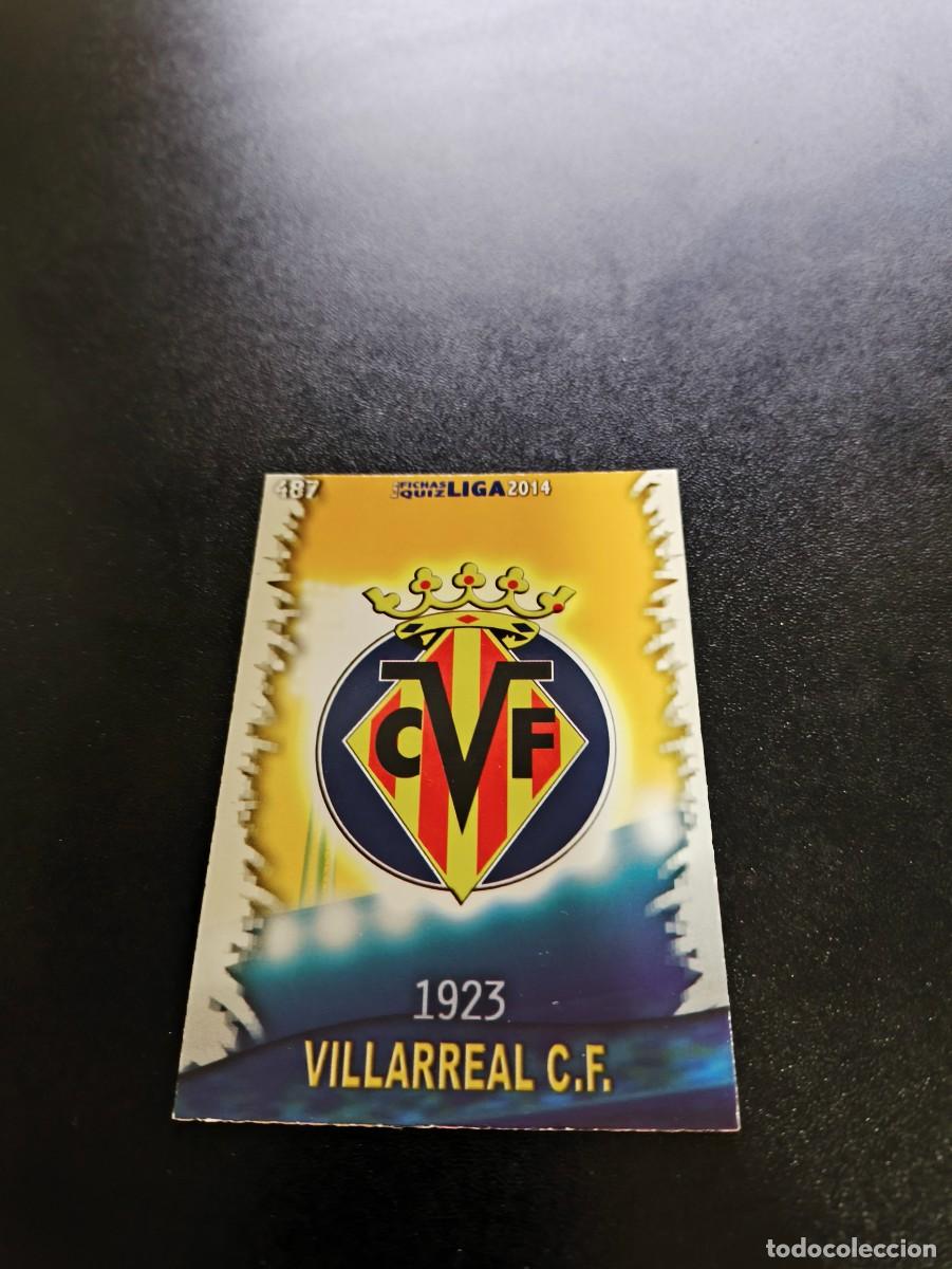 Cromos de F&uacute;tbol: 487 ESCUDO VILLARREAL FONDO MATE MUNDICROMO LIGA 2013 2014 13 14 NO PANINI ESTE