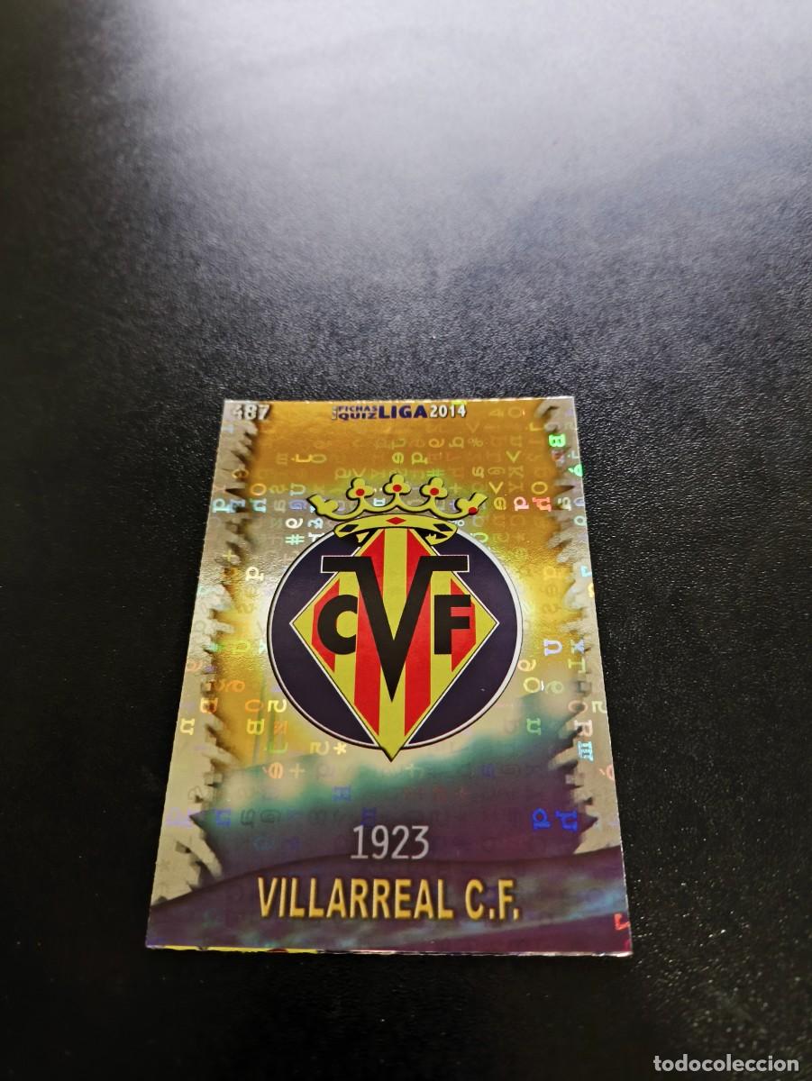 Cromos de F&uacute;tbol: 487 ESCUDO VILLARREAL FONDO BRILLO LISO LETRAS MUNDICROMO LIGA 2013 2014 13 14 NO PANINI ESTE
