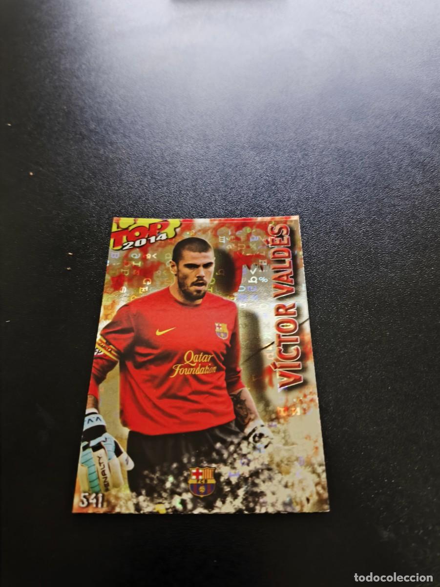 Cromos de F&uacute;tbol: 541 VICTOR VALDES BARCELONA FONDO ROJO LETRAS TOP MUNDICROMO LIGA 2013 2014 13 14 NO PANINI ESTE