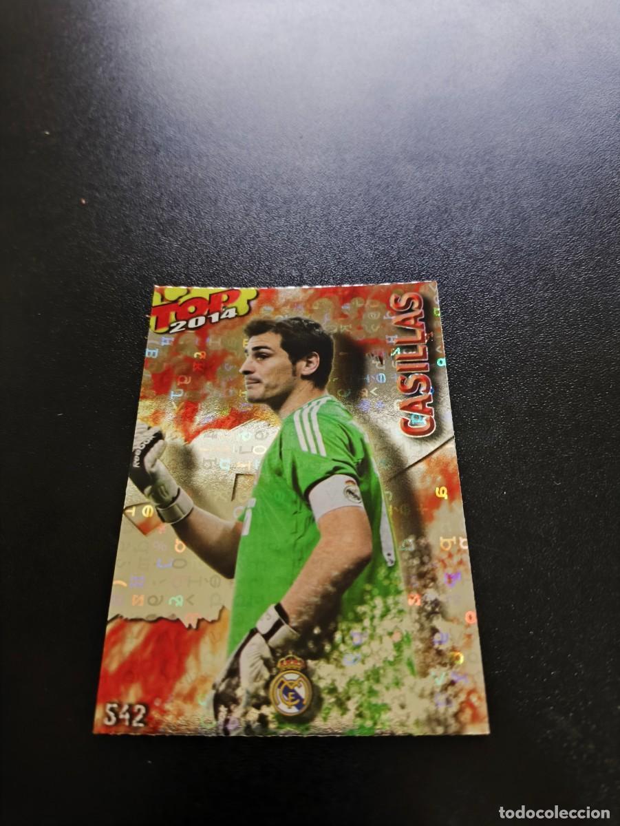Cromos de F&uacute;tbol: 542 CASILLAS REAL MADRID FONDO ROJO LETRAS TOP MUNDICROMO LIGA 2013 2014 13 14 NO PANINI ESTE