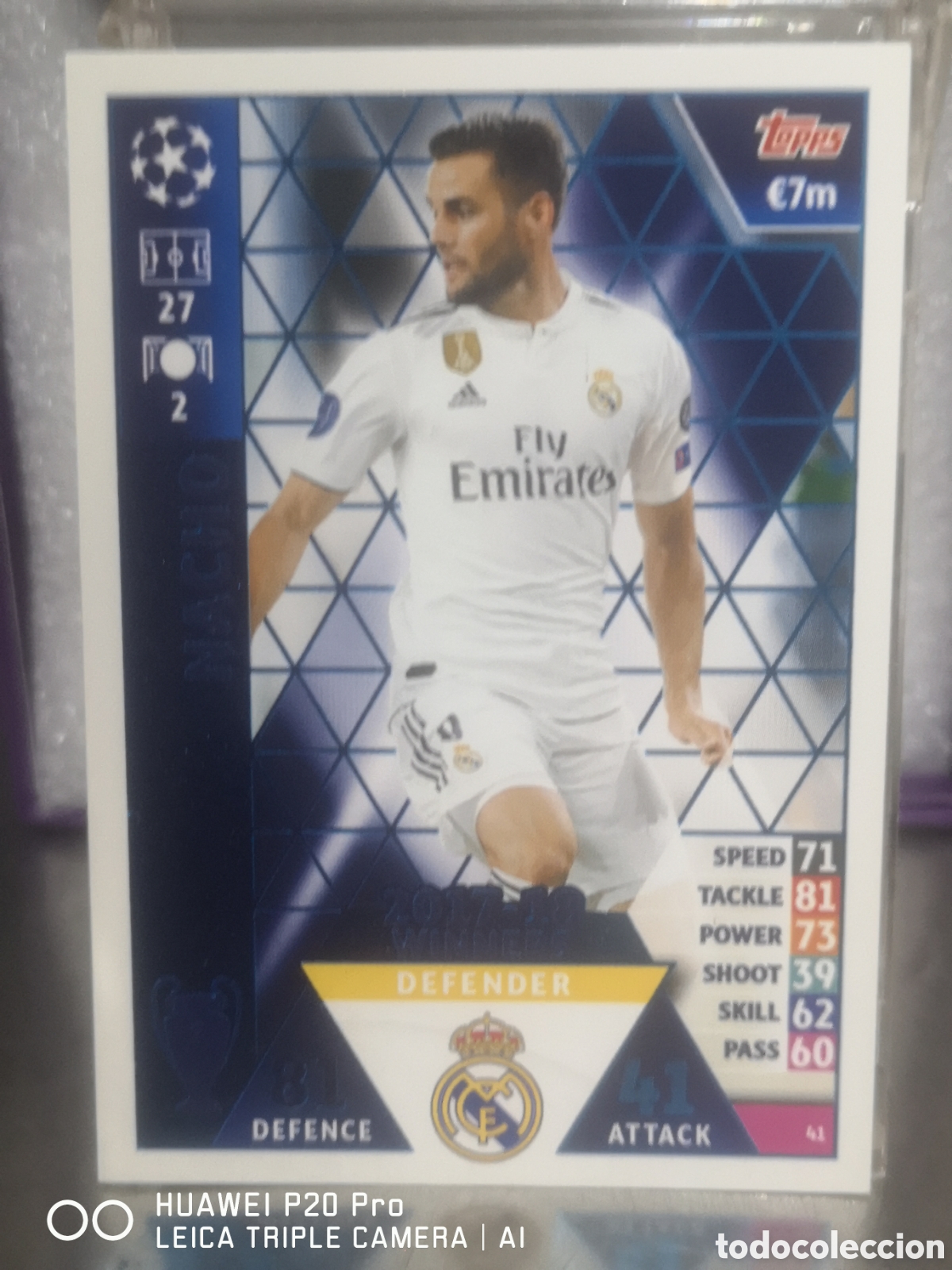 Cromos de F&uacute;tbol: TOPPS MATCH ATTAX CHAMPIONS LEAGUE 2018 2019 WINNERS 2017/18 NACHO REAL MADRID 41