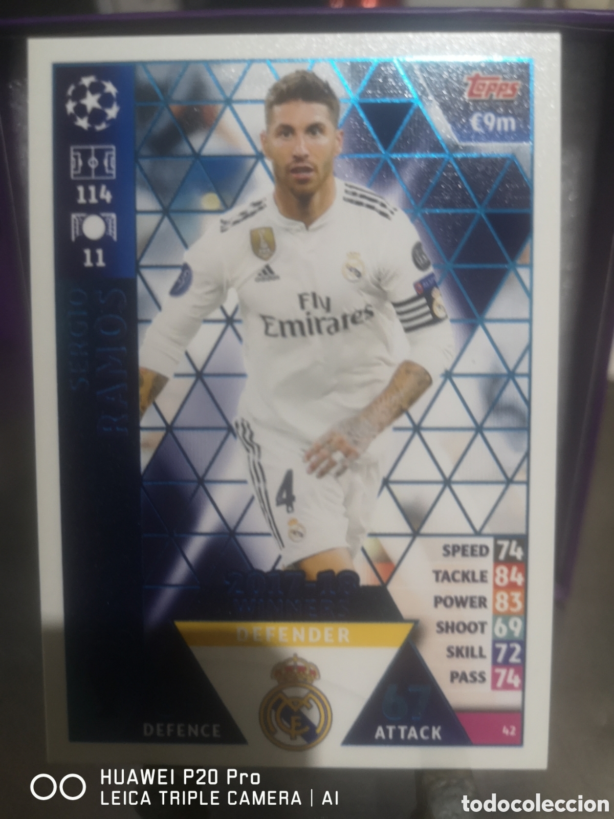 Cromos de F&uacute;tbol: MATCH ATTAX CHAMPIONS LEAGUE 2018 2019 WINNERS 2017/18 SERGIO RAMOS REAL MADRID 42