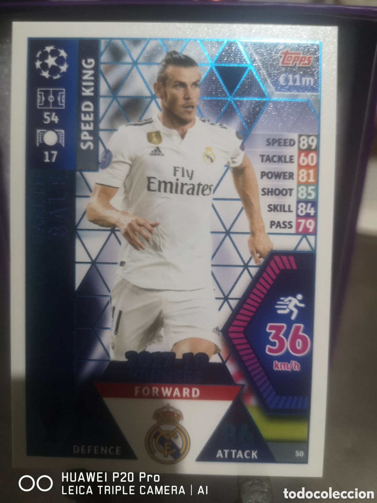 Cromos de F&uacute;tbol: MATCH ATTAX CHAMPIONS LEAGUE 2018 2019 WINNERS 2017/18 GARETH BALE REAL MADRID 50