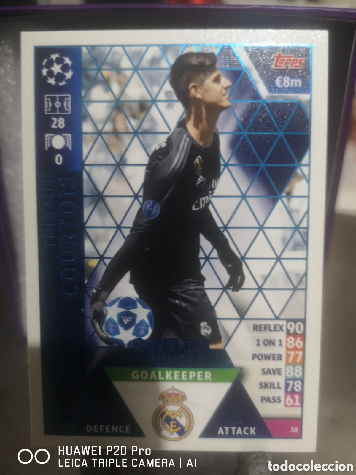 Cromos de F&uacute;tbol: MATCH ATTAX CHAMPIONS LEAGUE 2018 2019 WINNERS 2017/18 COURTOIS REAL MADRID 38