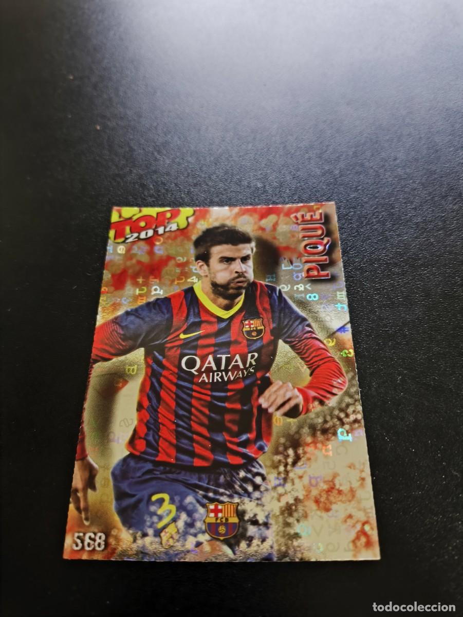 Cromos de F&uacute;tbol: 568 PIQUE BARCELONA BRILLO ROJO LETRAS TOP MUNDICROMO LIGA 2013 2014 13 14 NO PANINI ESTE