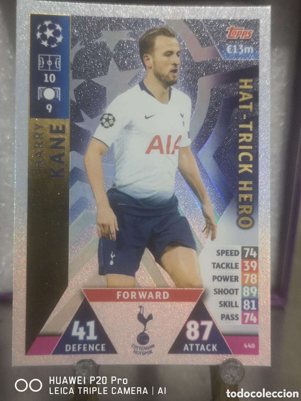 Cromos de F&uacute;tbol: MATCH ATTAX UEFA CHAMPIONS LEAGUE 2018 2019 HAT TRICK HERO 440 HARRY KANE - TOTTENHAM
