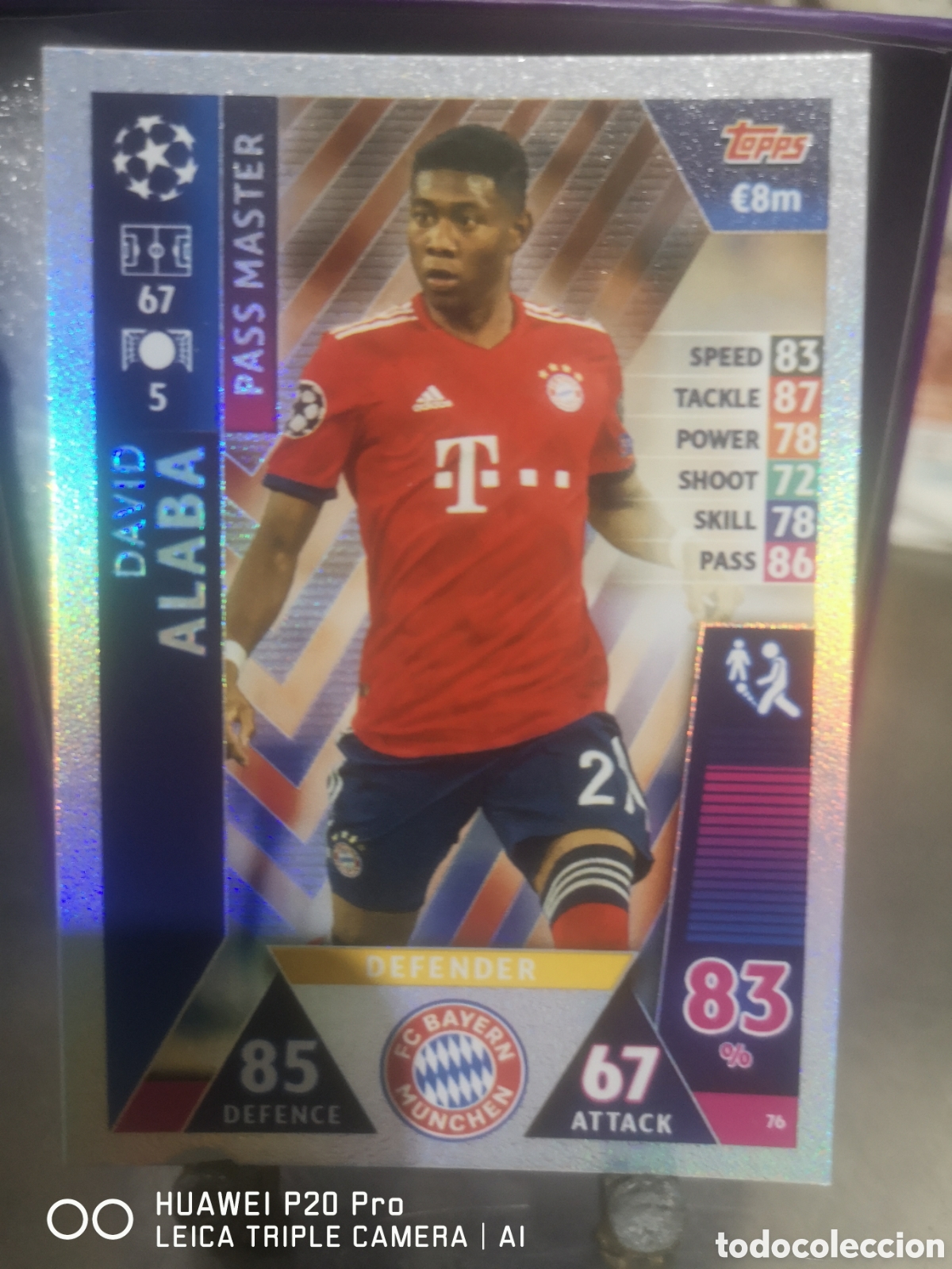 Cromos de F&uacute;tbol: MATCH ATTAX UEFA CHAMPIONS LEAGUE 2018 2019 PASS MASTER 76 DAVID ALABA BAYERN MUNCHEN