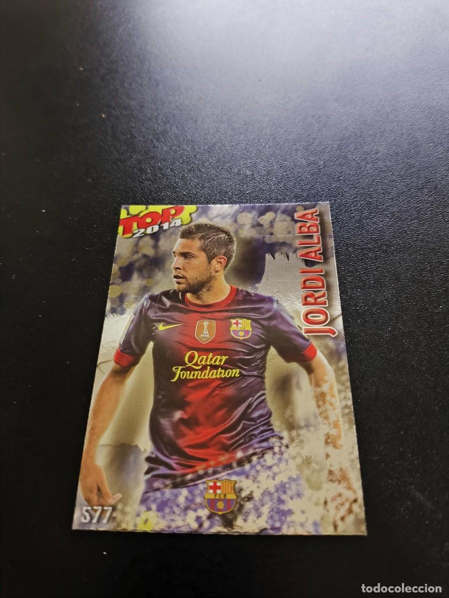 Cromos de F&uacute;tbol: 577 JORDI ALBA BARCELONA BRILLO AZUL TOP MUNDICROMO LIGA 2013 2014 13 14 NO PANINI ESTE
