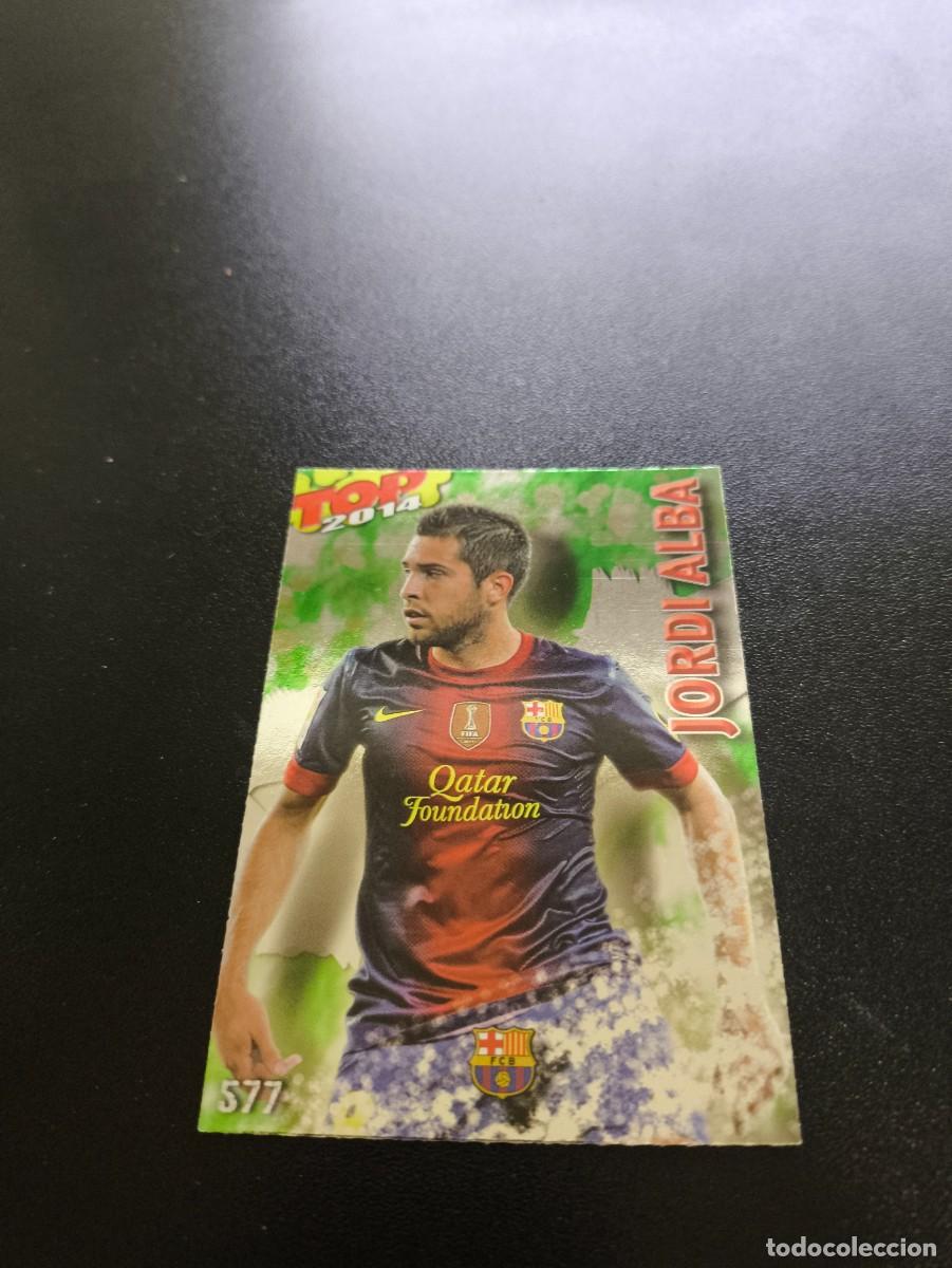 Cromos de F&uacute;tbol: 577 JORDI ALBA BARCELONA BRILLO VERDE TOP MUNDICROMO LIGA 2013 2014 13 14 NO PANINI ESTE
