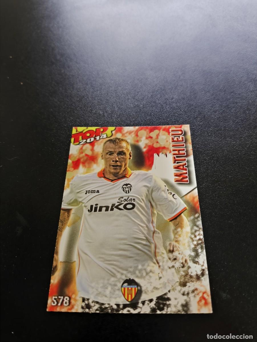 Cromos de F&uacute;tbol: 578 MATHIEU VALENCIA ROJO MATE TOP MUNDICROMO LIGA 2013 2014 13 14 NO PANINI ESTE