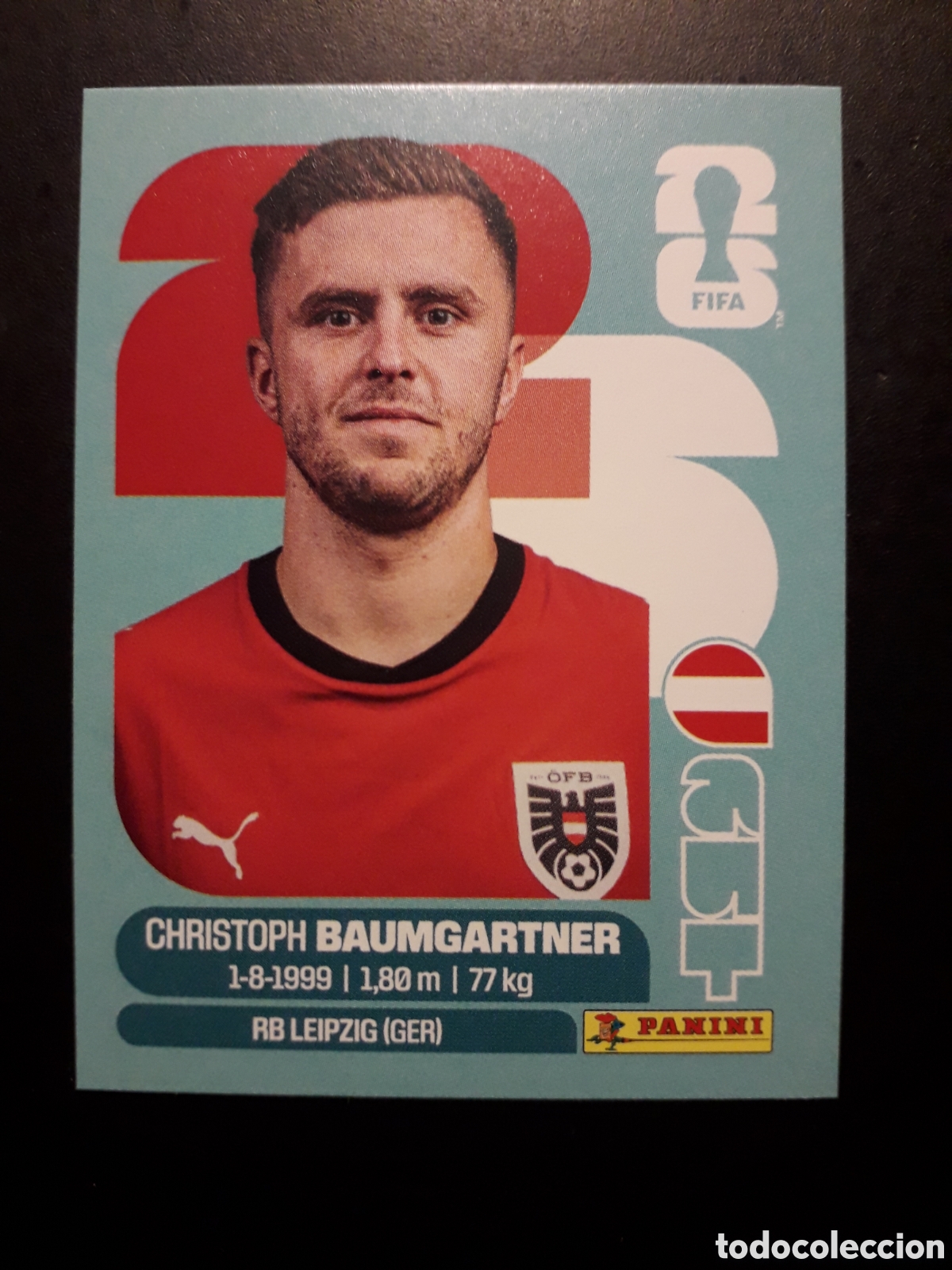Cromos de F&uacute;tbol: BAUMGARTNER AUSTRIA AUT 18 MUNDIAL F&Uacute;TBOL 2026 FIFA WORLD CUP PANINI SIN PEGAR PEDIDO M&Iacute;NIMO 3&euro;