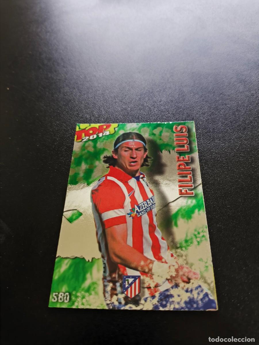 Cromos de F&uacute;tbol: 580 FILIPE LUIS ATLETICO DE MADRID BRILLO VERDE TOP MUNDICROMO LIGA 2013 2014 13 14 NO PANINI ESTE