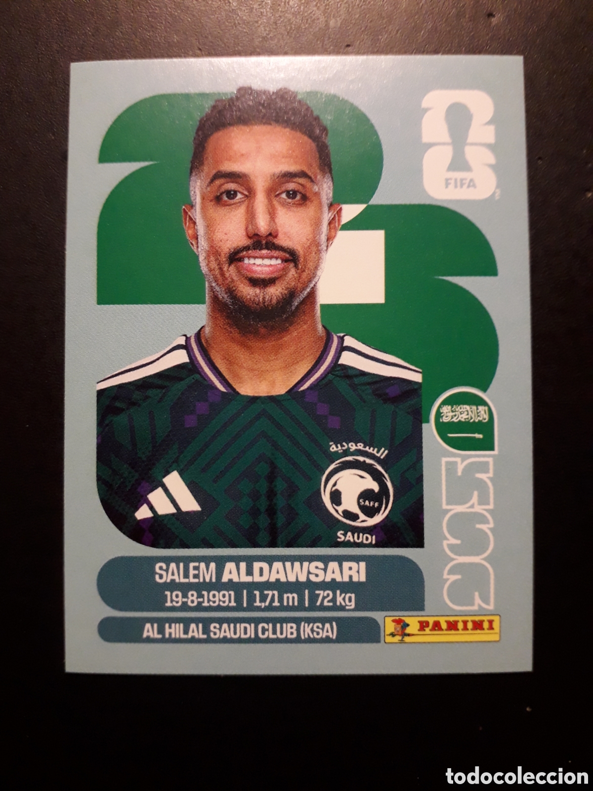 Cromos de F&uacute;tbol: ALDAWSARI ARABIA SAUD&Iacute; KSA 16 MUNDIAL F&Uacute;TBOL 2026 FIFA WORLD CUP PANINI SIN PEGAR PEDIDO M&Iacute;NIMO 3&euro;.