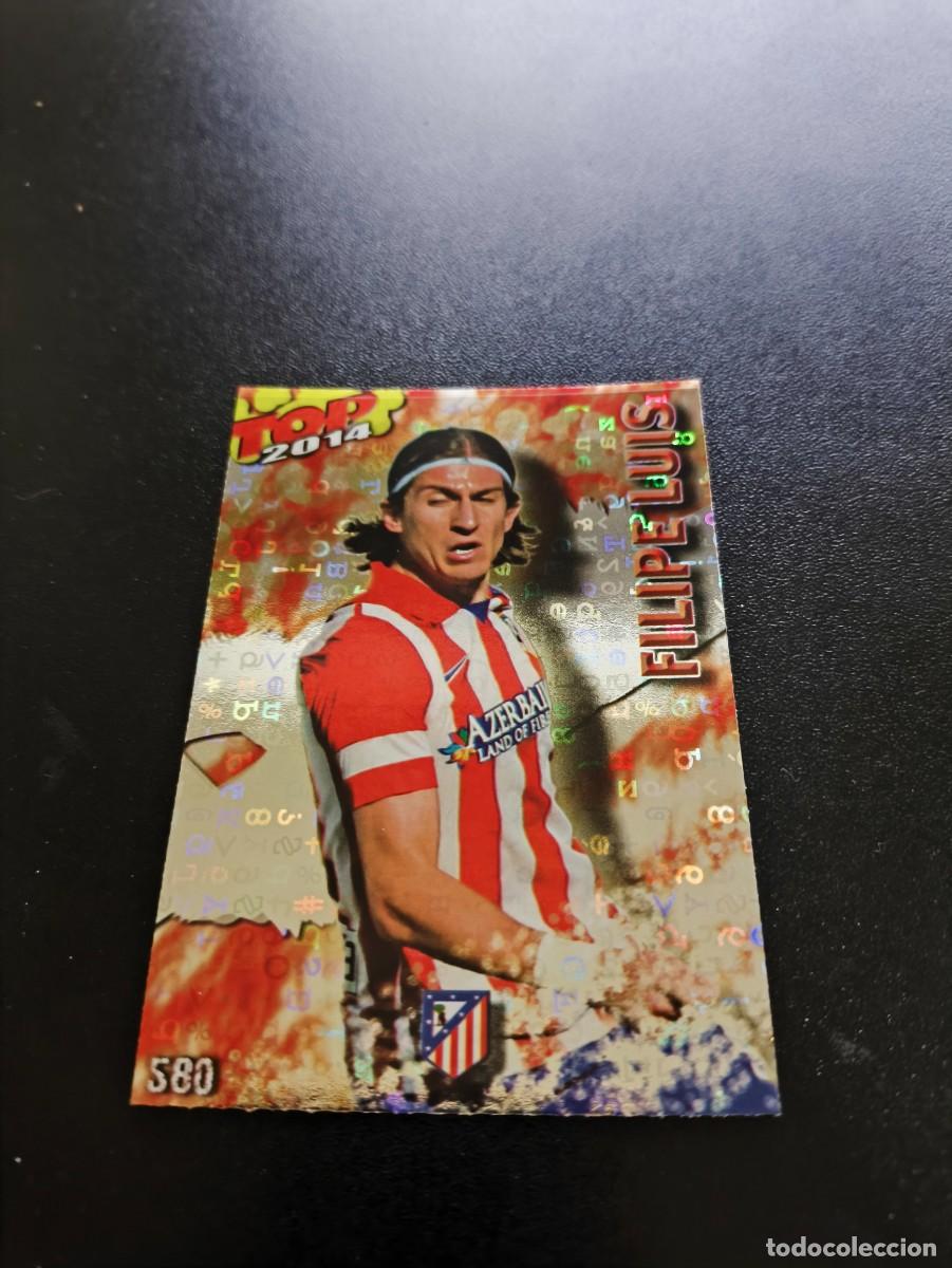 Cromos de F&uacute;tbol: 580 FILIPE LUIS ATLETICO DE MADRID BRILLO ROJO LETRAS MUNDICROMO LIGA 2013 2014 13 14 NO PANINI ESTE