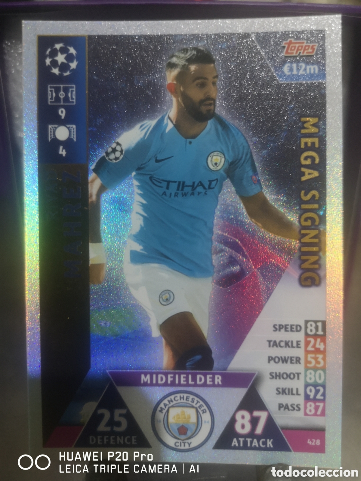 Cromos de F&uacute;tbol: MATCH ATTAX UEFA CHAMPIONS LEAGUE 2018 2019 MEGA SIGNING 428 MAHREZ MANCHESTER CITY