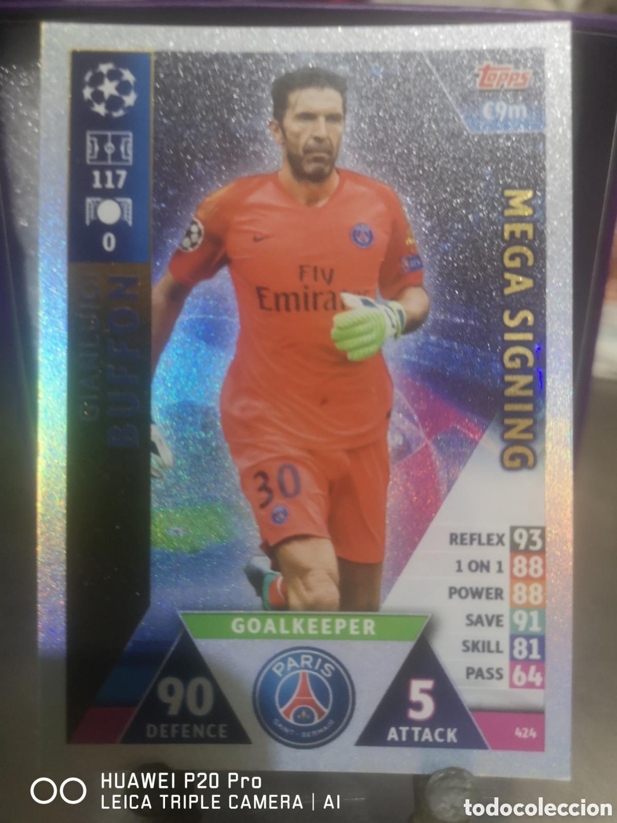 Cromos de F&uacute;tbol: MATCH ATTAX UEFA CHAMPIONS LEAGUE 2018 2019 MEGA SIGNING 424 BUFFON PARIS SAINT GERMAIN