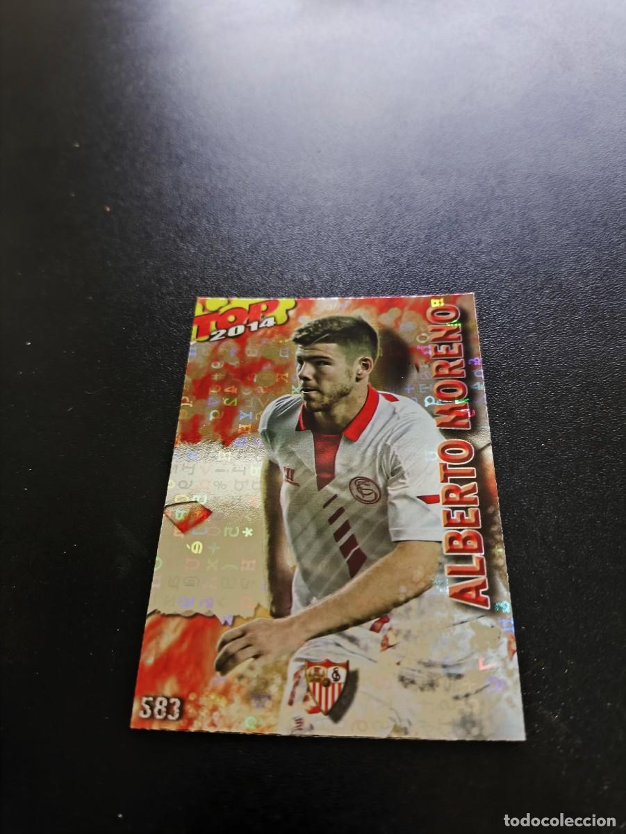 Cromos de F&uacute;tbol: 583 ALBERTO MORENO SEVILLA BRILLO ROJO LETRAS TOP MUNDICROMO LIGA 2013 2014 13 14 NO PANINI ESTE