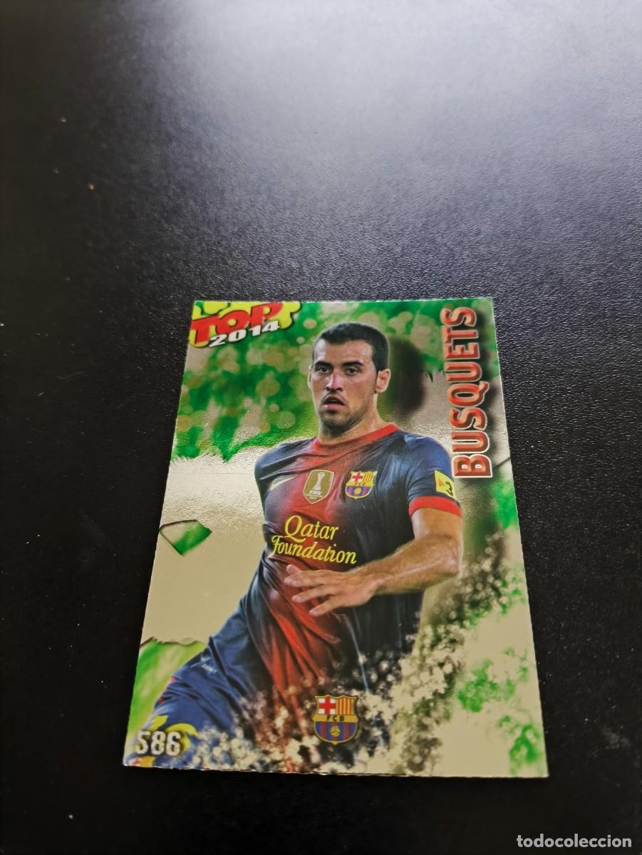 Cromos de F&uacute;tbol: 586 BUSQUETS BARCELONA BRILLO VERDE TOP MUNDICROMO LIGA 2013 2014 13 14 NO PANINI ESTE