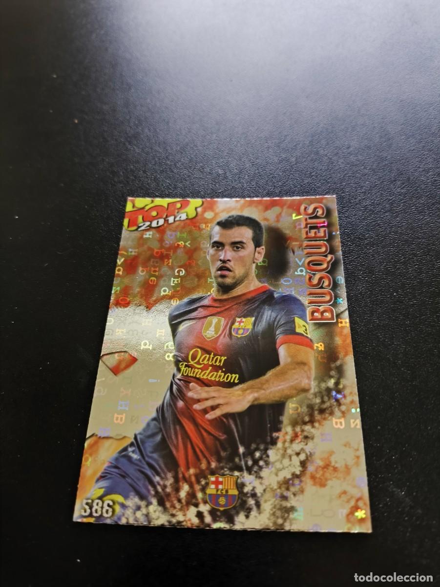 Cromos de F&uacute;tbol: 586 BUSQUETS BARCELONA BRILLO ROJO LETRAS TOP MUNDICROMO LIGA 2013 2014 13 14 NO PANINI ESTE