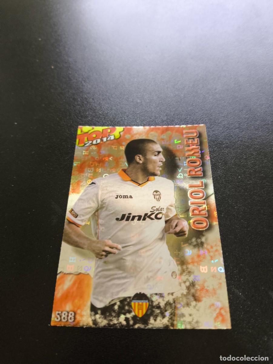 Cromos de F&uacute;tbol: 588 ORIOL ROMEU VALENCIA BRILLO ROJO LETRAS TOP MUNDICROMO LIGA 2013 2014 13 14 NO PANINI ESTE