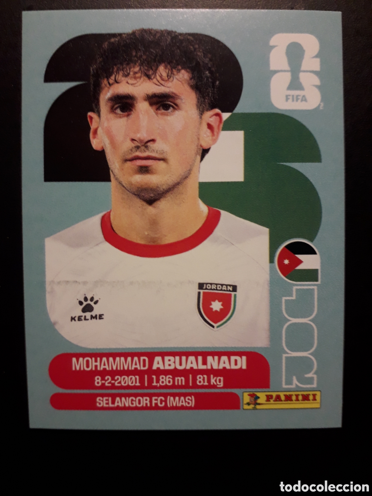 Cromos de F&uacute;tbol: ABUALNADI JORDANIA JOR 8 MUNDIAL F&Uacute;TBOL 2026 FIFA WORLD CUP PANINI SIN PEGAR PEDIDO M&Iacute;NIMO 3&euro;.