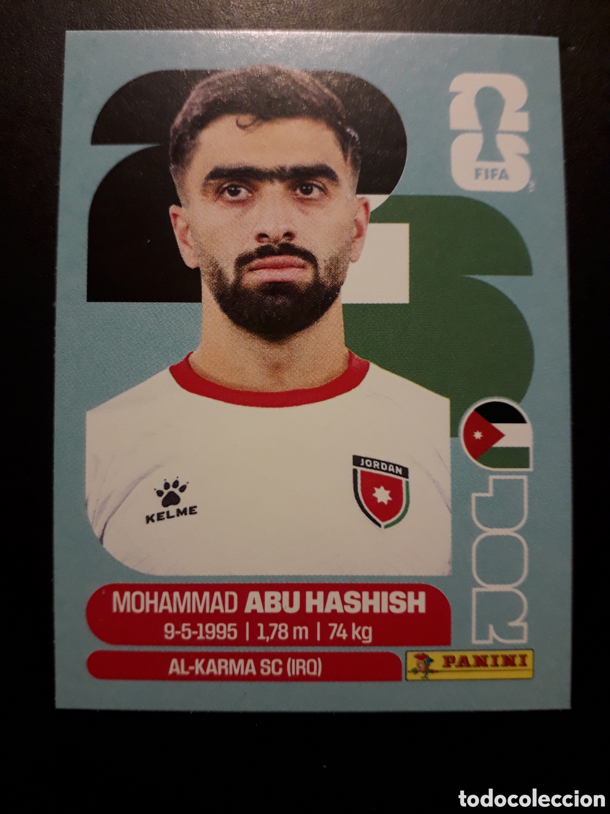 Cromos de F&uacute;tbol: ABU HASHISH JORDANIA JOR 4 MUNDIAL F&Uacute;TBOL 2026 FIFA WORLD CUP PANINI SIN PEGAR PEDIDO M&Iacute;NIMO 3&euro;