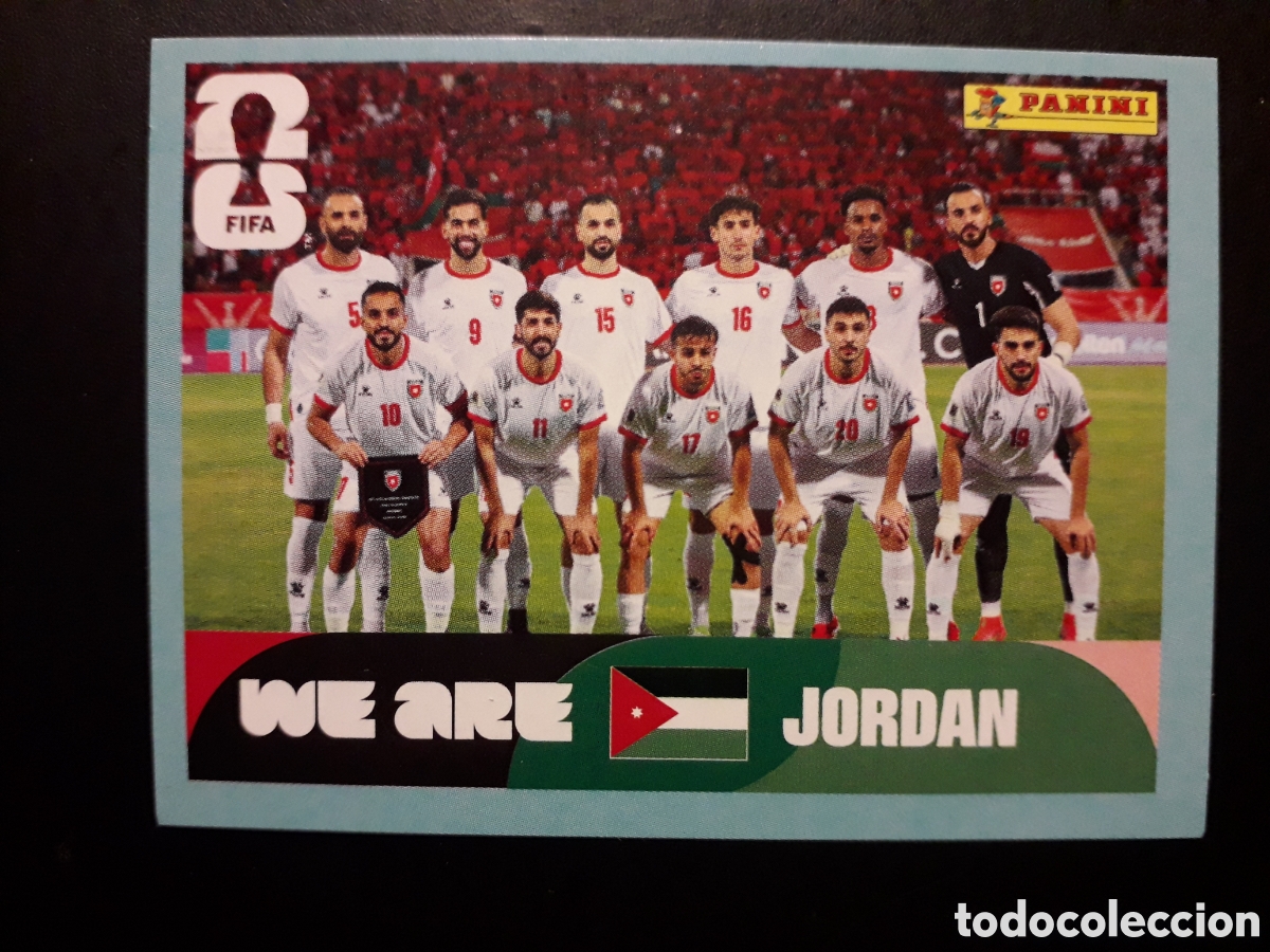 Cromos de F&uacute;tbol: EQUIPO JORDANIA JOR 13 MUNDIAL F&Uacute;TBOL 2026 FIFA WORLD CUP PANINI SIN PEGAR PEDIDO M&Iacute;NIMO 3&euro;