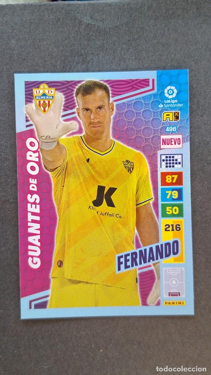 Cromos de F&uacute;tbol: L1 FERNANDO U. D. ALMERIA 496 NUEVO GUANTES DE ORO ADRENALYN XL LIGA 2022/2023 22 23 PANINI