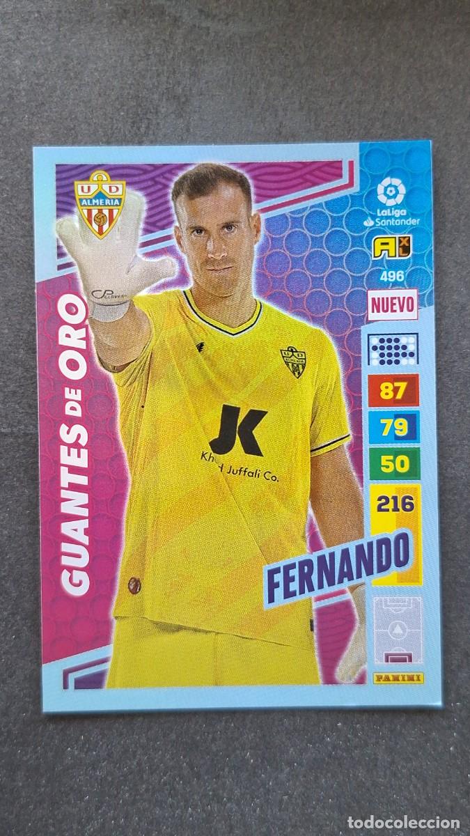 Cromos de F&uacute;tbol: L1 FERNANDO U. D. ALMERIA 496 NUEVO GUANTES DE ORO ADRENALYN XL LIGA 2022/2023 22 23 PANINI