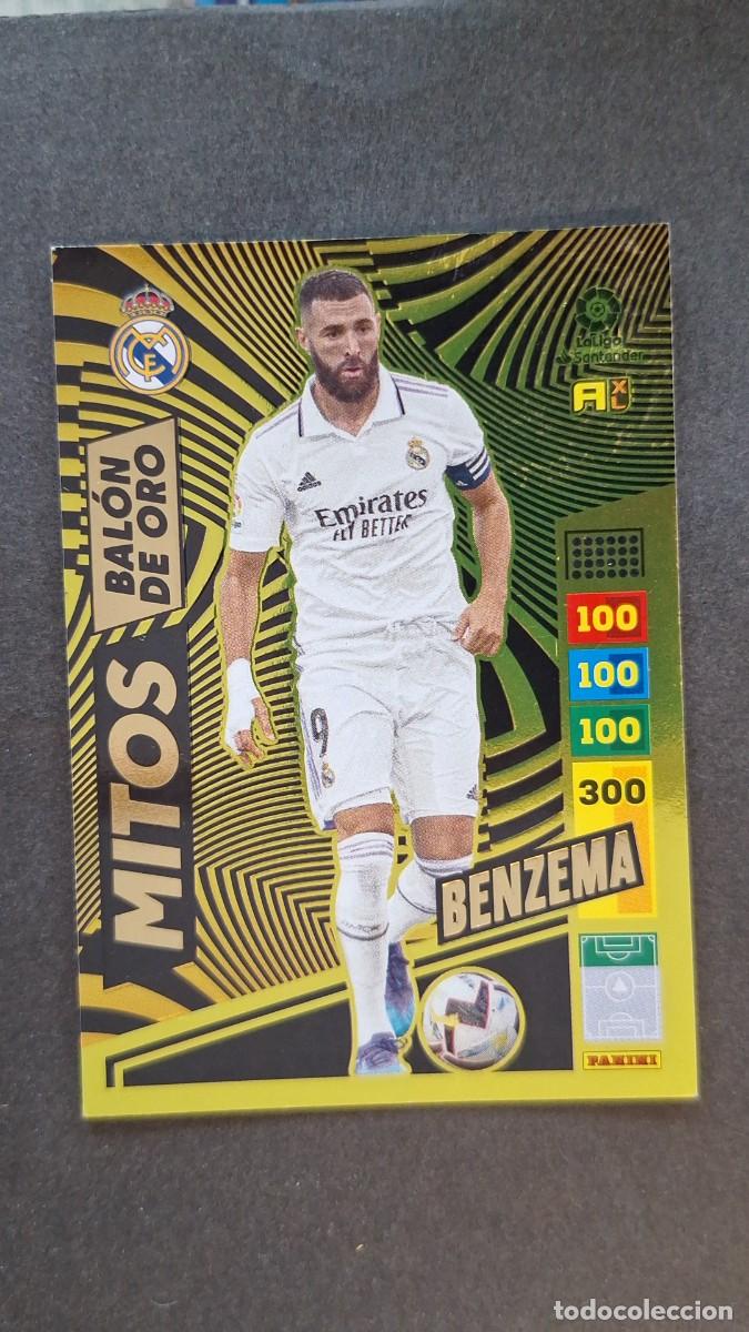 Cromos de F&uacute;tbol: L1 BENZEMA REAL MADRID MITOS BALON DE ORO ADRENALYN XL LIGA 2022/2023 22 23 PANINI