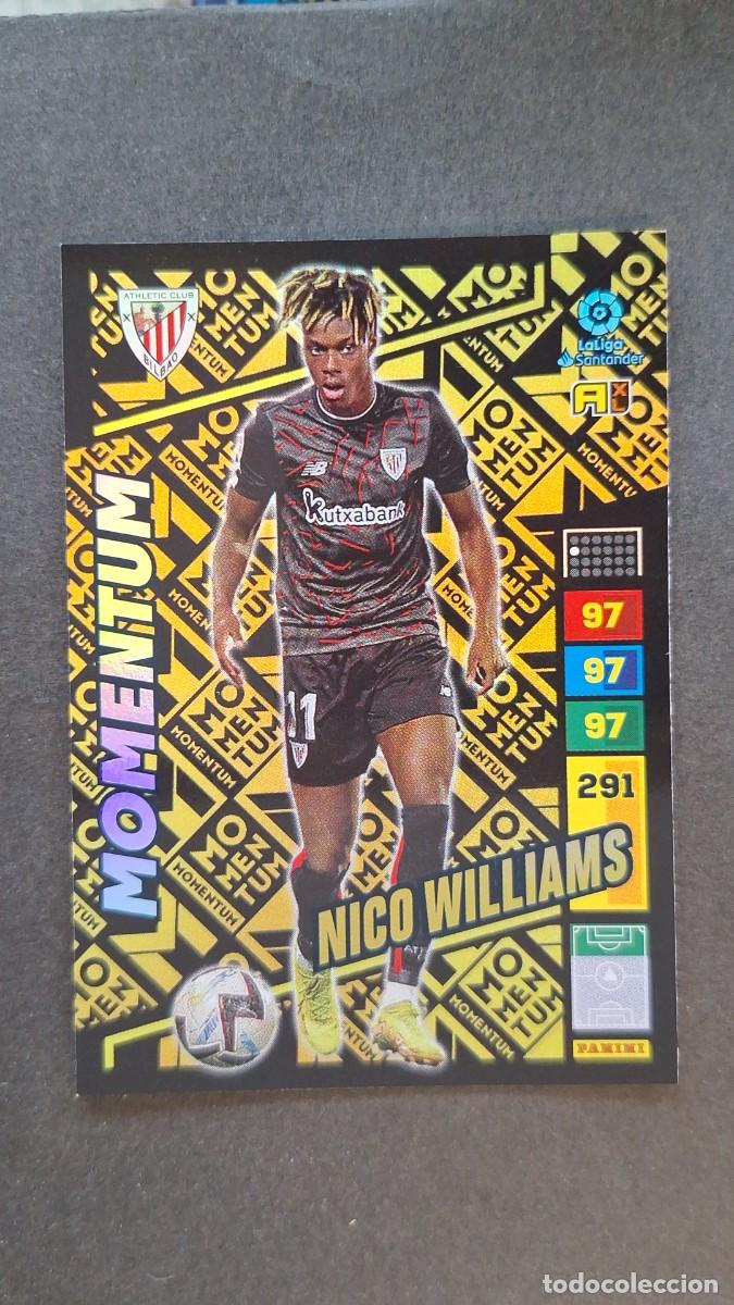 Cromos de F&uacute;tbol: L1 NICO WILLIAMS ATHLETIC CLUB DE BILBAO MOMENTUM ADRENALYN XL LIGA 2022/2023 22 23 PANINI